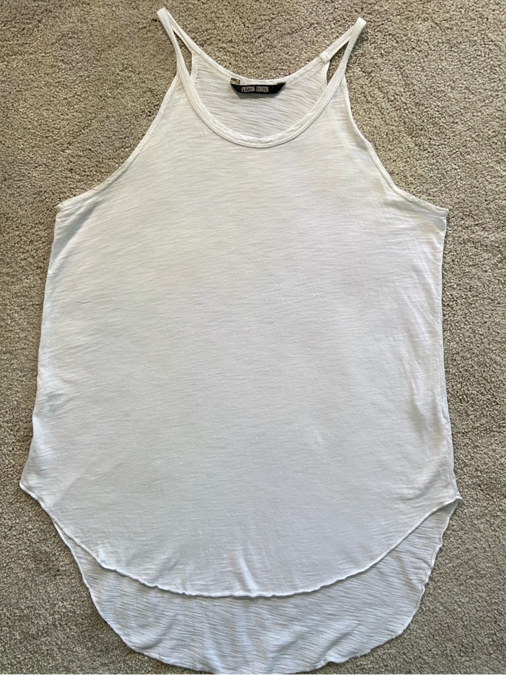 Peyton Jensen White High-Low Racerback Tank XS
